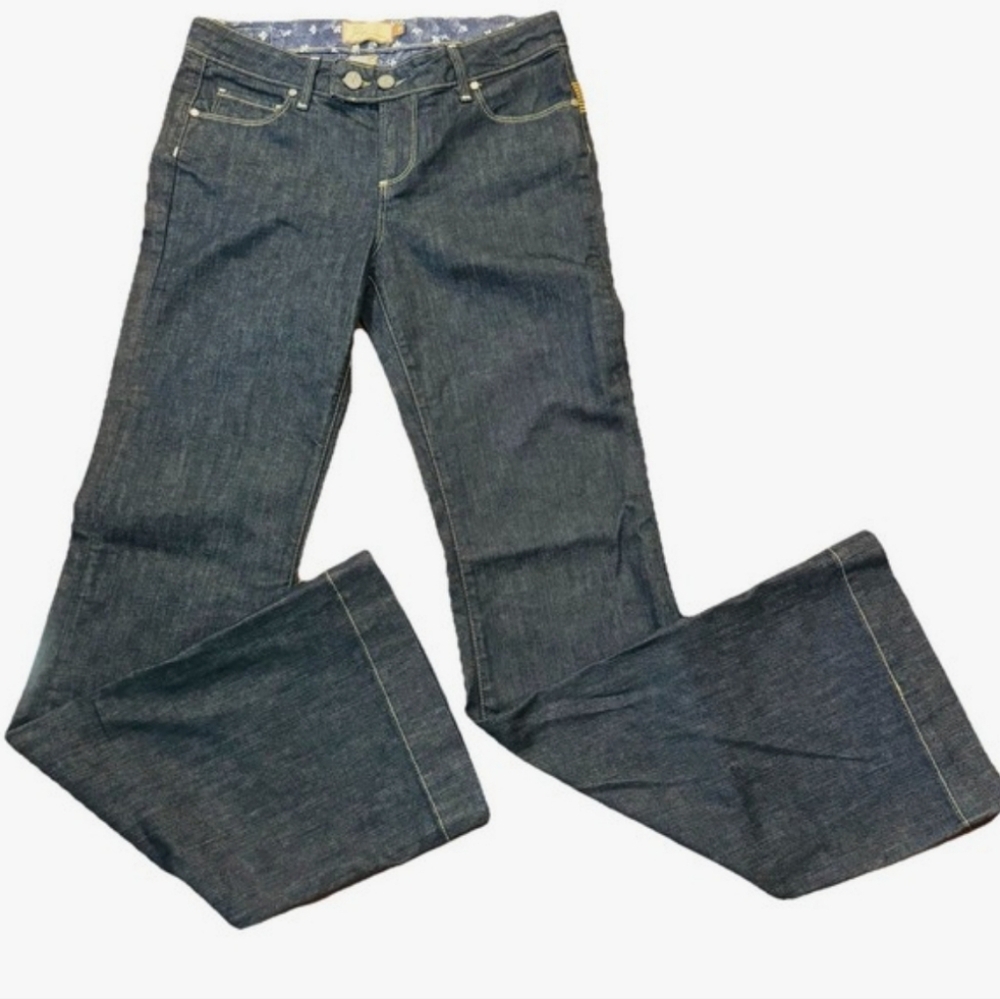 Paige Coldwater Canyon Premium Dark Denim Trouser Wide Leg Jean Size 26 Length32